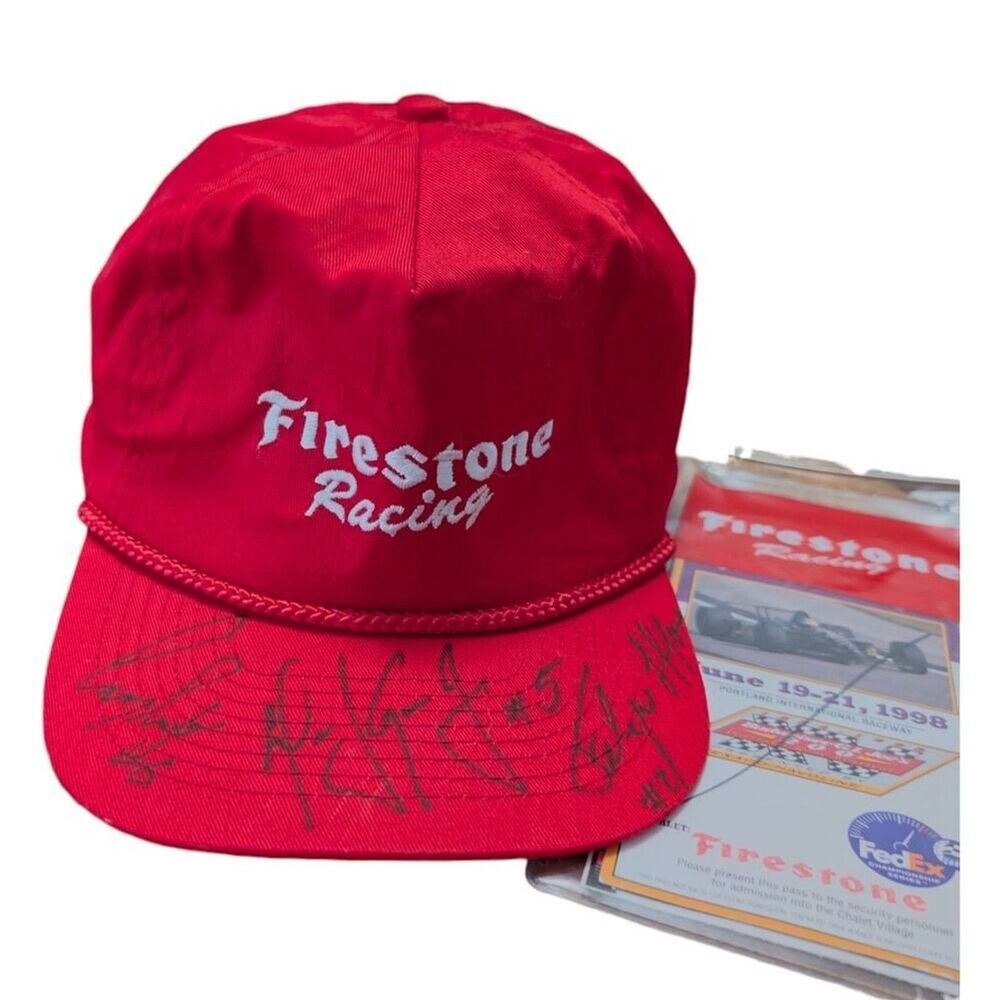 1998 Portland International Raceway Red Autographed Cap & Passes